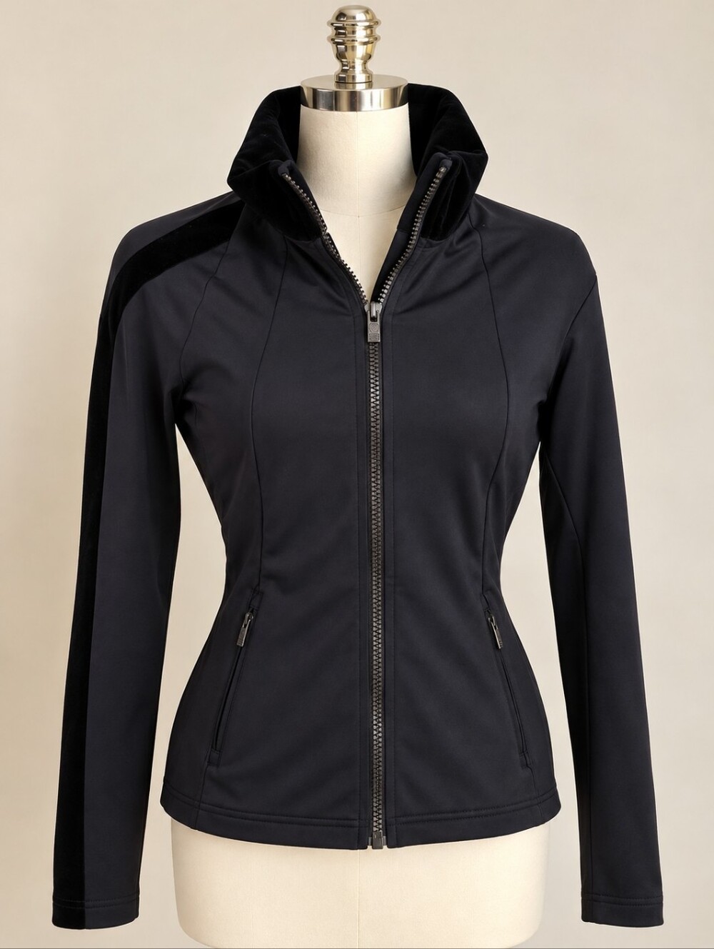 Fusalp Women's Luxury Ski Midlayer Jacket – Black/Navy – S/M